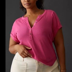 Pilcro Ribbed Henley Tee from Anthropologie 2X